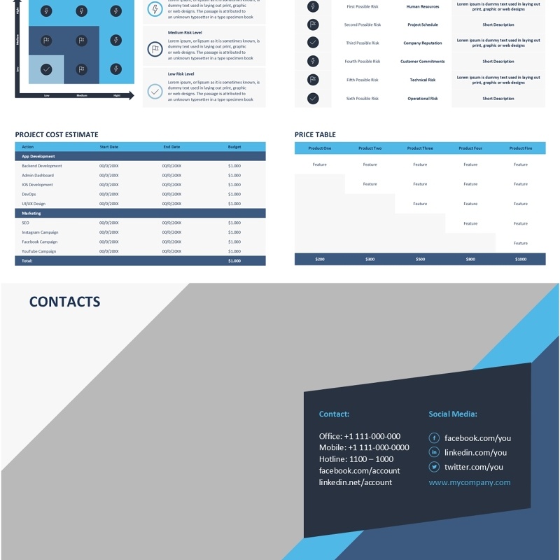 项目计划可插图PPT模板ProjectPlan_Blue