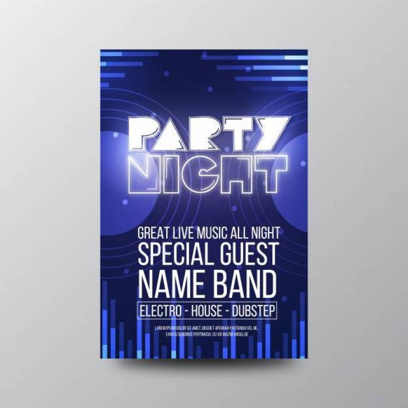 复古派对夜间传单