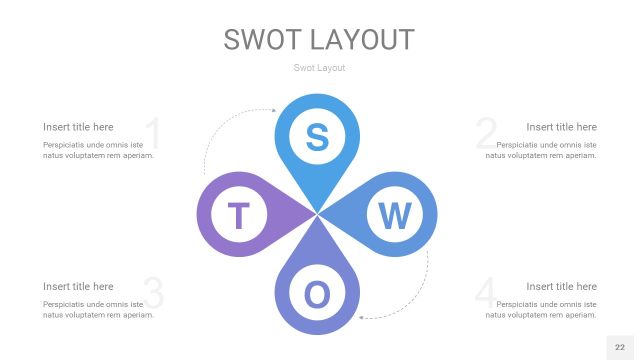 紫蓝色SWOT图表PPT22