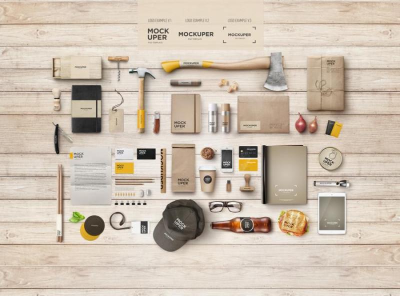 精美工具物品VI展示样机PSD素材源文件