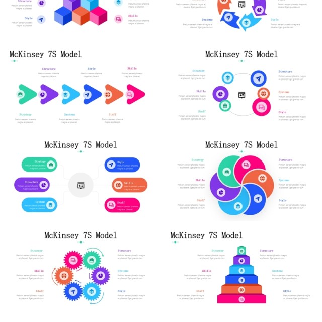 炫彩麦肯锡7s模型信息图ppt素材