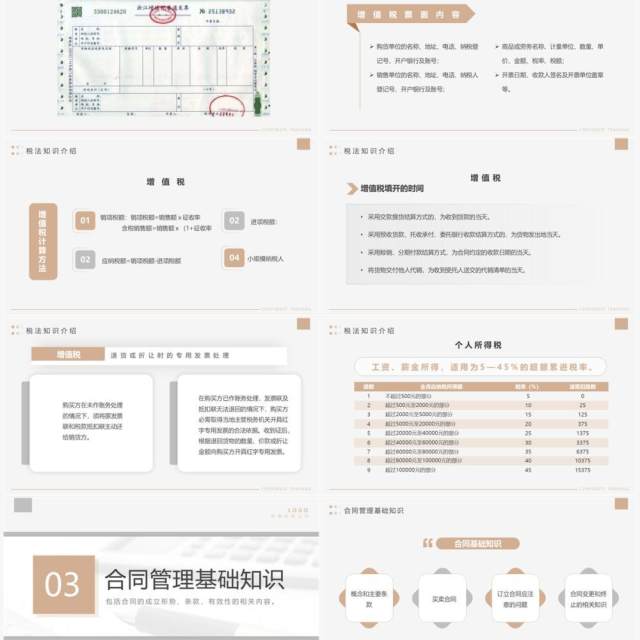 棕色简约企业财税基础知识培训PPT模板