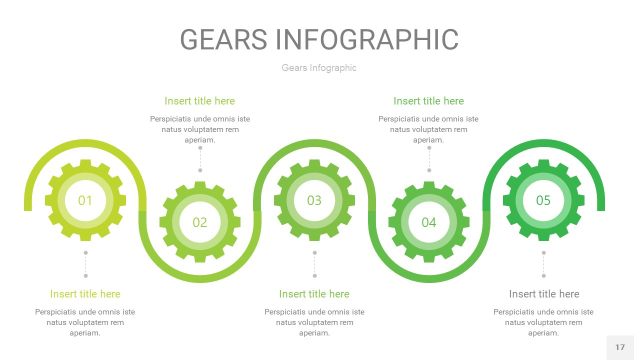 嫩绿色齿轮PPT信息图17