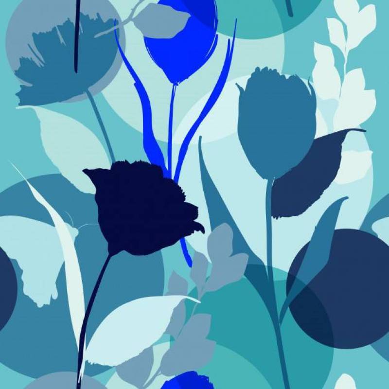 Summer on blue Silhouette seamless pattern vector