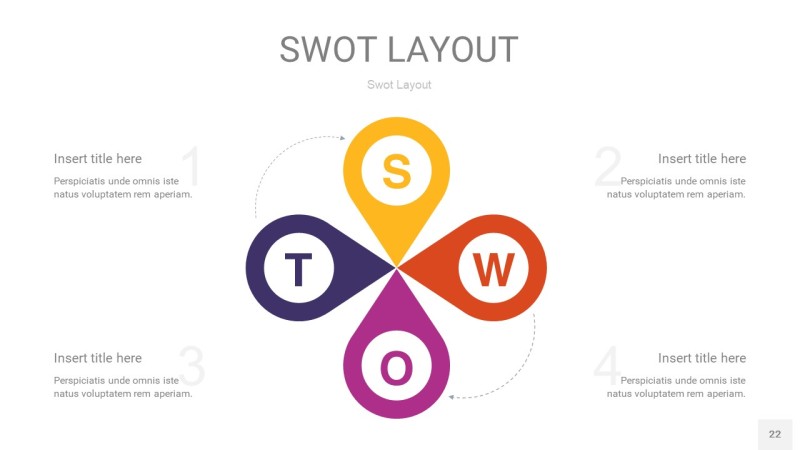彩色SWOT图表PPT22