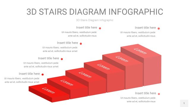红色3D阶梯PPT图表1