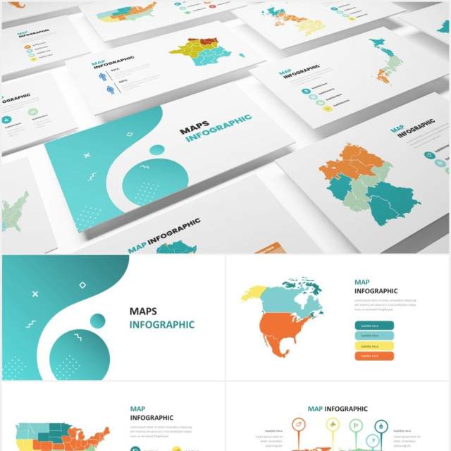 地图信息图表PPT素材Maps Infographic Powerpoint Template