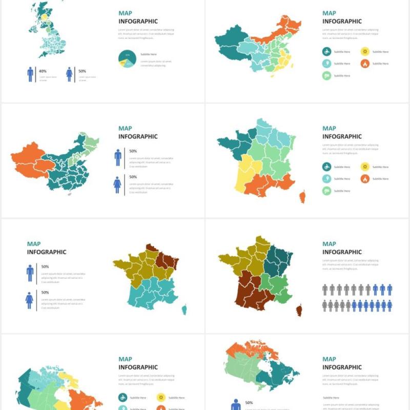 地图信息图表PPT素材Maps Infographic Powerpoint Template