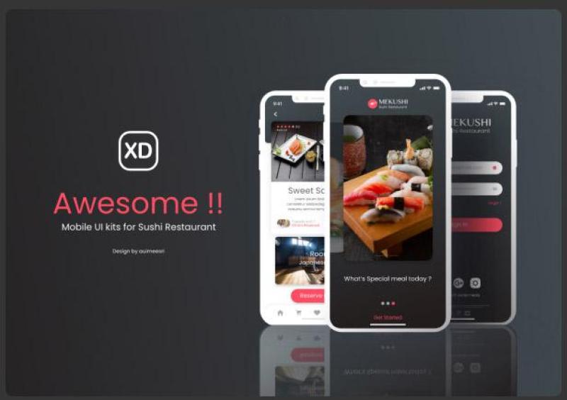 手机应用寿司餐厅Sushi Restaurant for Mobile App