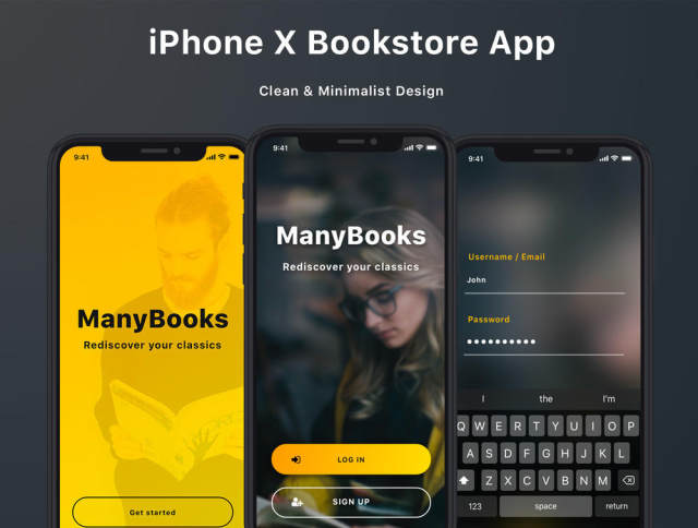 高品质书店，28个高级屏幕，ManyBooks iOs UI Kit