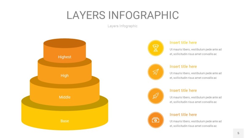 黄色3D分层PPT信息图5