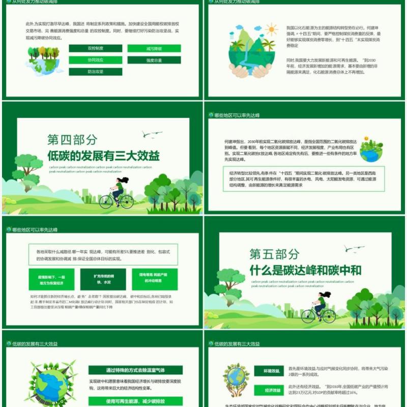 碳达峰碳中和科普低碳环保低碳生活节能减排绿色健康动态PPT模板