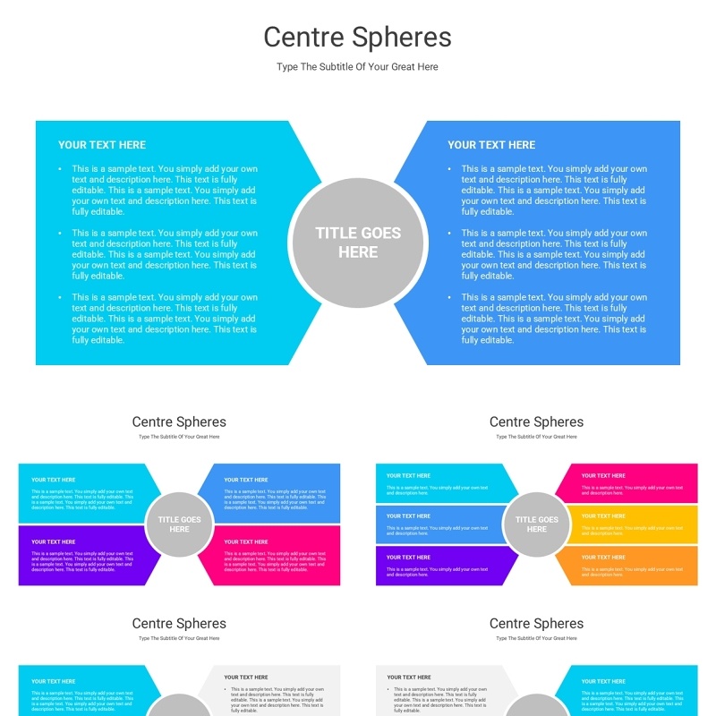 球形球体信息图PPT模板素材Centre Spheres