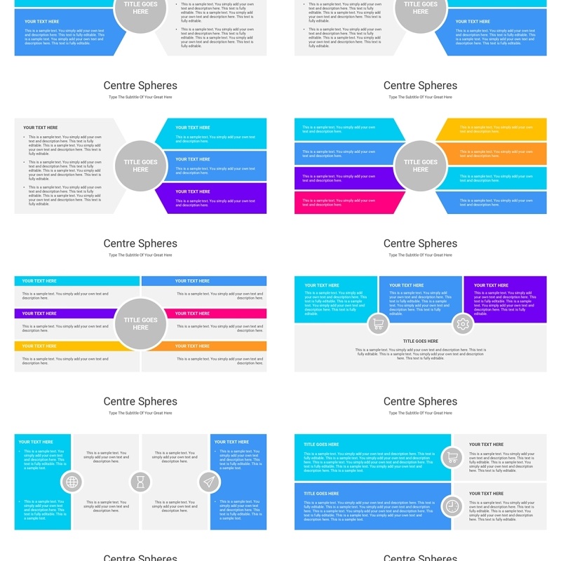 球形球体信息图PPT模板素材Centre Spheres