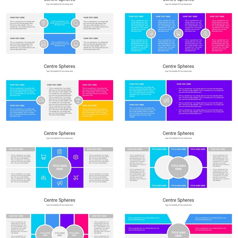 球形球体信息图PPT模板素材Centre Spheres