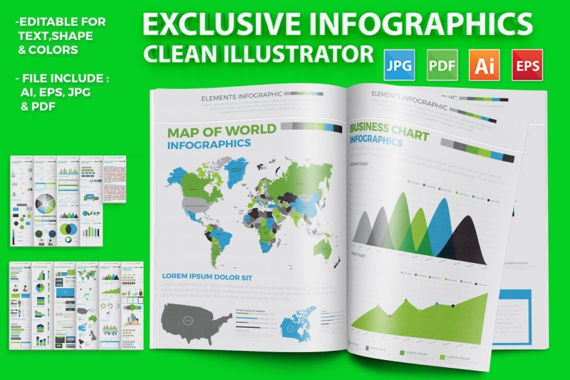 独家信息图形元素设计素材元素Exclusive Infographics Elements Design