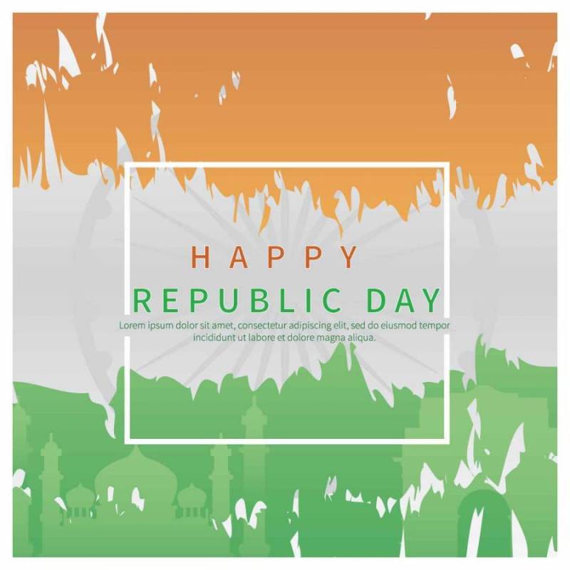 印度国旗在共和国日插图