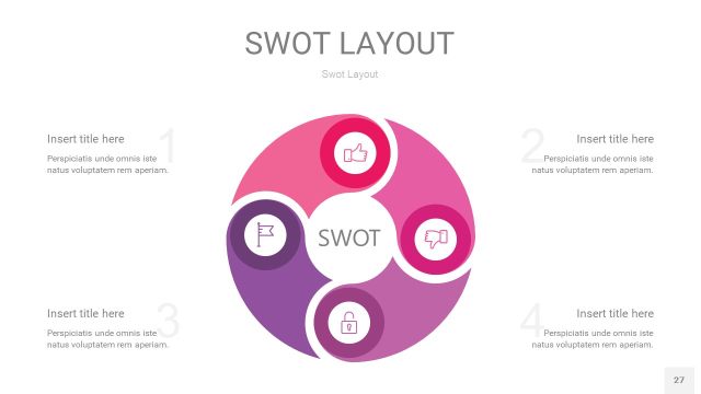 粉色SWOT图表PPT27