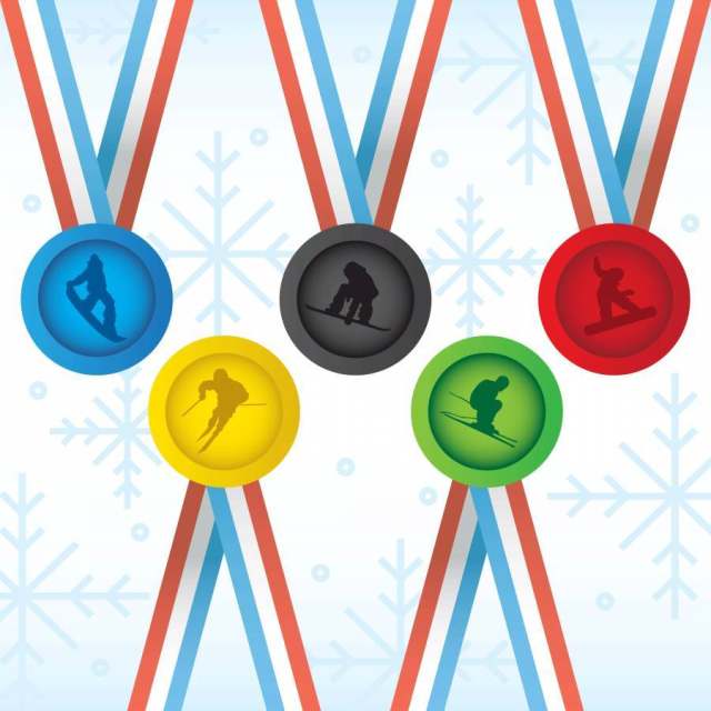 冬季奥运体育奖牌矢量