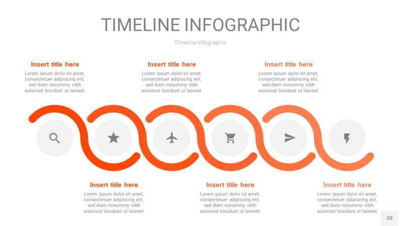 橘红色时间轴PPT信息图20