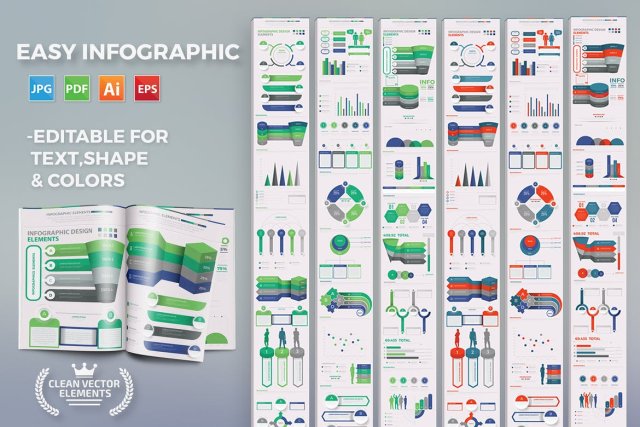 简单简洁信息图表图形素材Easy Infographics 简单简洁信息图表图形素材Easy Infographics