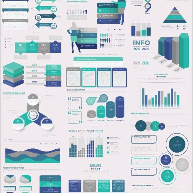 简单简洁信息图表图形素材Easy Infographics