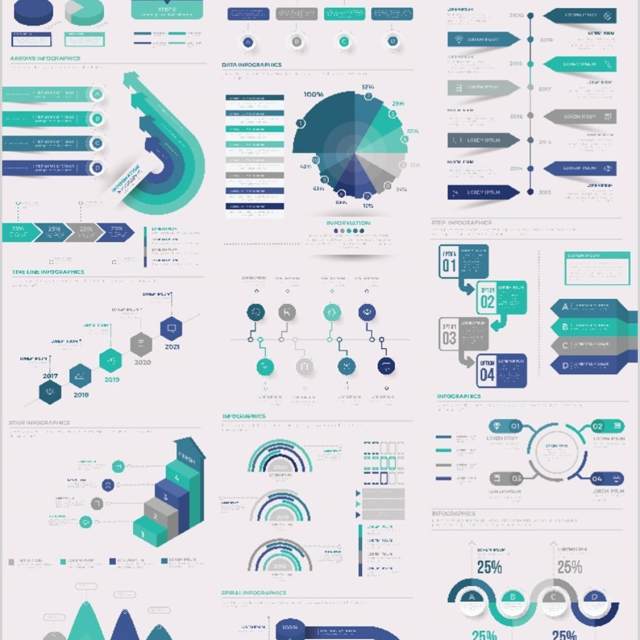 简单简洁信息图表图形素材Easy Infographics