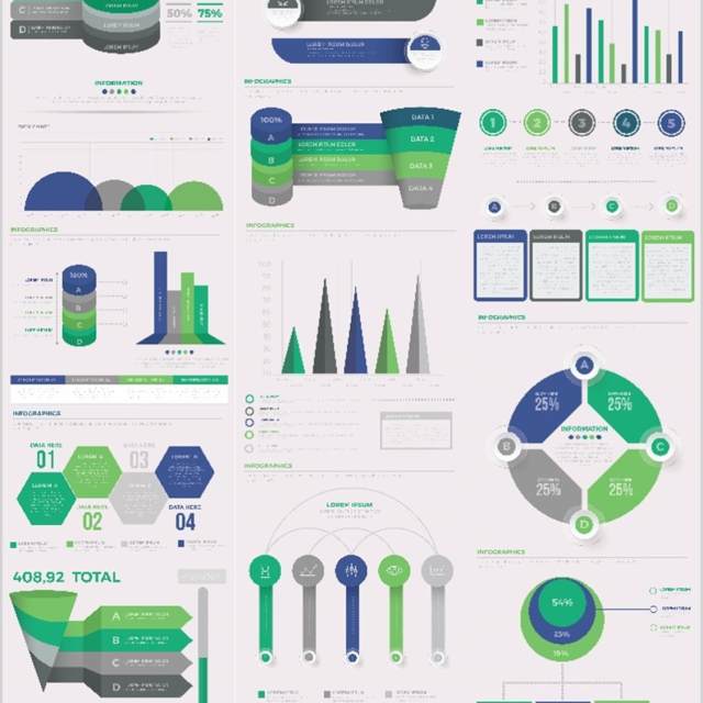 简单简洁信息图表图形素材Easy Infographics