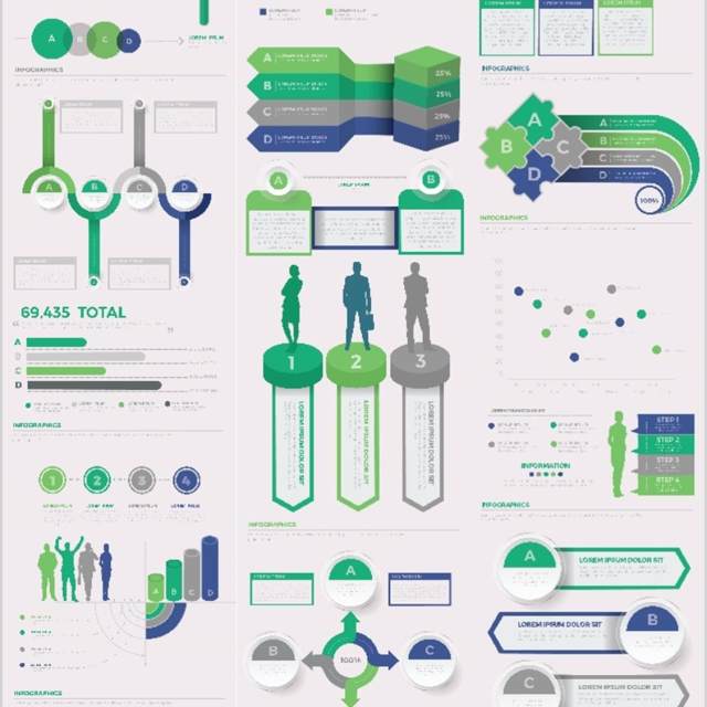 简单简洁信息图表图形素材Easy Infographics