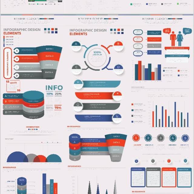 简单简洁信息图表图形素材Easy Infographics