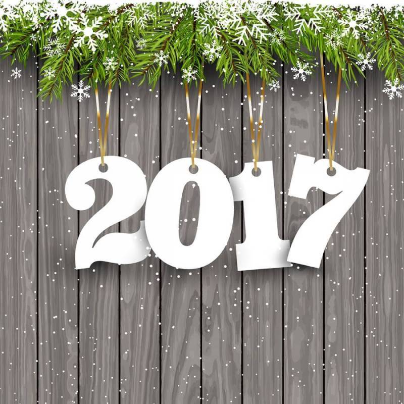 新年快乐背景在木头上