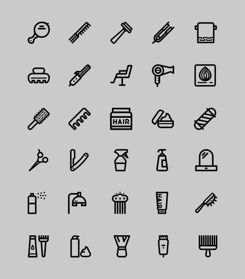 30 枚美发沙龙图标