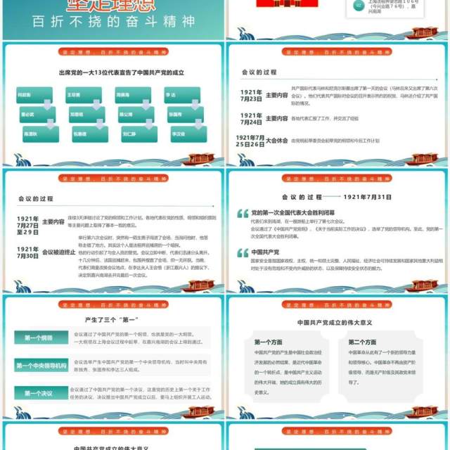 遥忆星火燎原红船初心不渝PPT模板 遥忆星火燎原红船初心不渝PPT模板