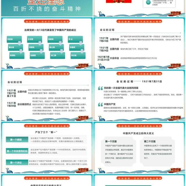 遥忆星火燎原红船初心不渝PPT模板