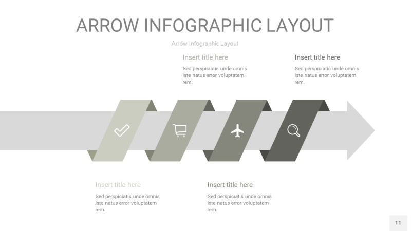 灰色箭头PPT信息图表11