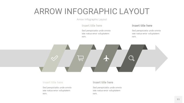 灰色箭头PPT信息图表11