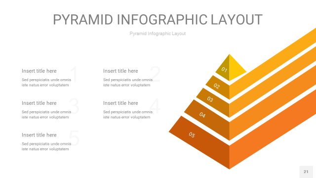 渐变黄色3D金字塔PPT信息图表21