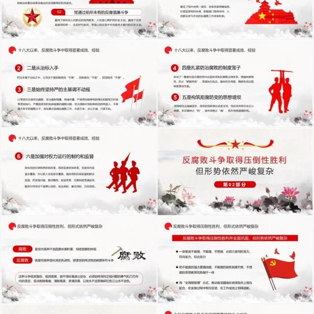 全面打赢反腐败斗争攻坚战持久战PPT模板 全面打赢反腐败斗争攻坚战持久战PPT模板