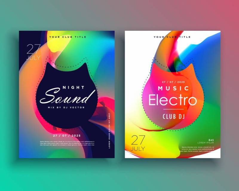 创意充满活力的音乐传单海报模板设计