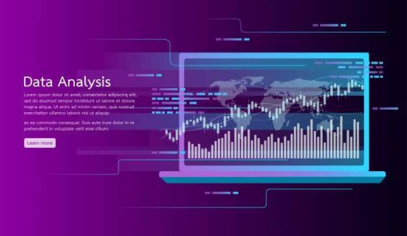 Data analysis concept banner. research