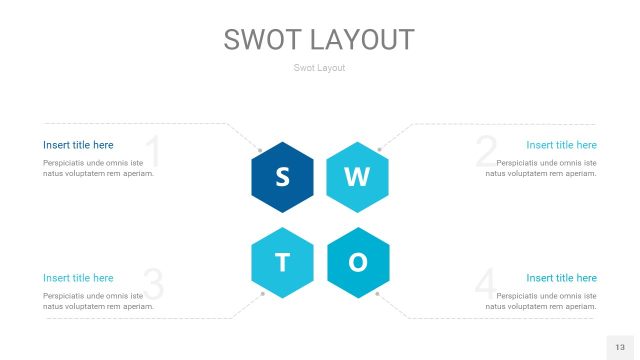 宝石蓝SWOT图表PPT13