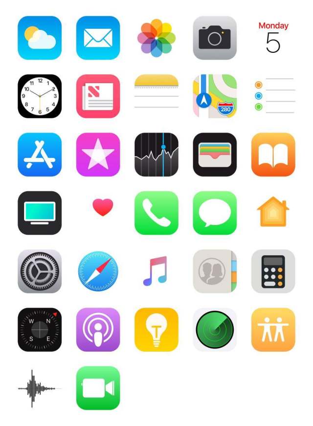 32 枚 iOS 11 系统应用图标