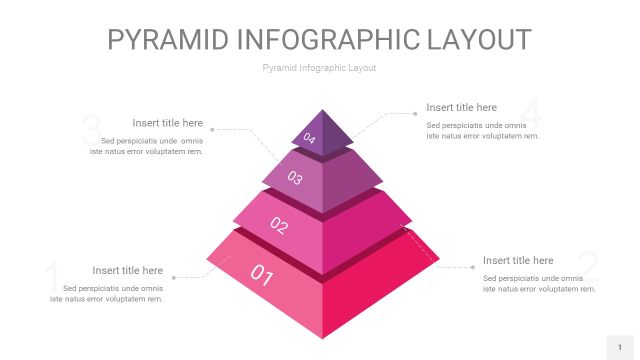 粉紫色3D金字塔PPT信息图表1