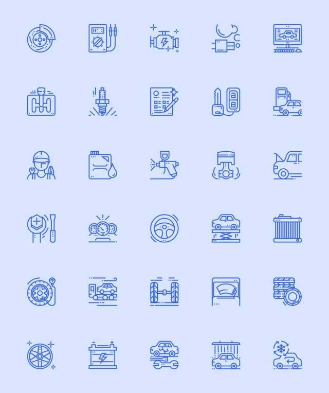 30 枚汽车服务图标