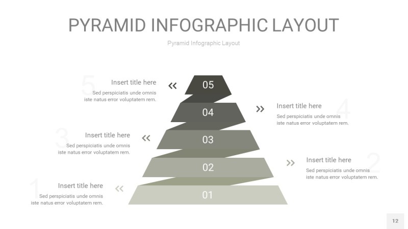 灰色3D金字塔PPT信息图表12