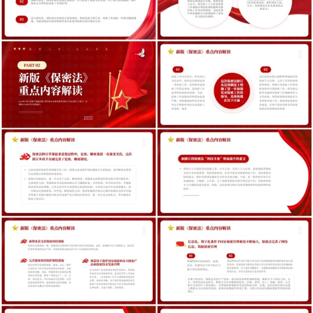 红色简约风保守国家秘密法解读学习PPT模板 红色简约风保守国家秘密法解读学习PPT模板