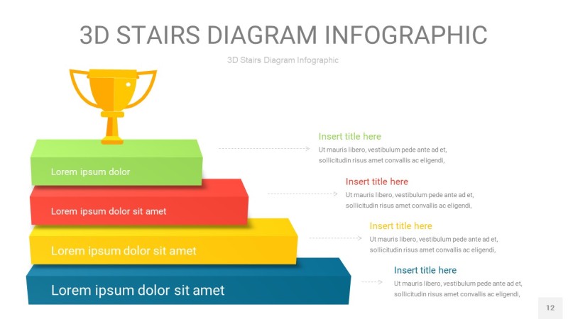 多彩3D阶梯PPT图表12