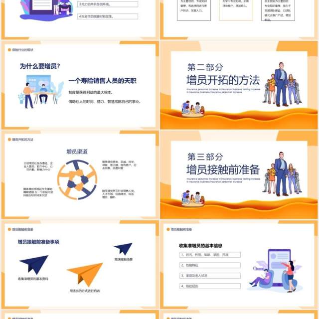 卡通风保险业务培训之保险增员动态PPT模板 卡通风保险业务培训之保险增员动态PPT模板