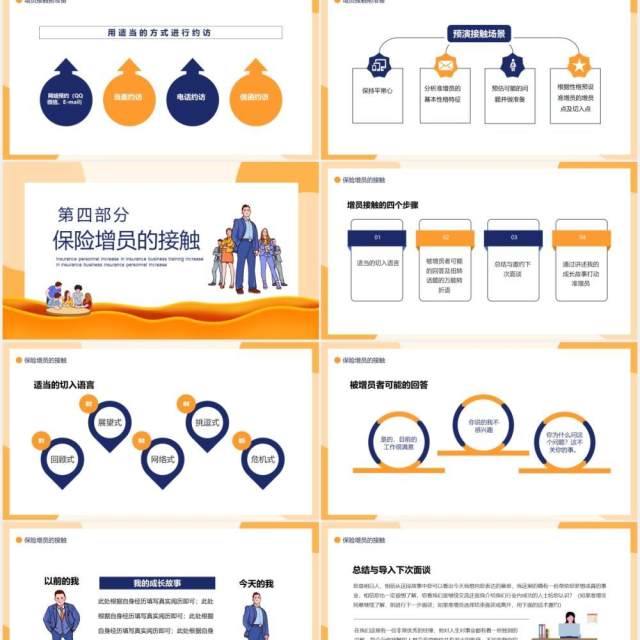 卡通风保险业务培训之保险增员动态PPT模板 卡通风保险业务培训之保险增员动态PPT模板