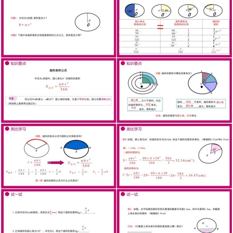 部编版九年级数学上册第四单元圆的有关性质扇形的面积课件PPT模板
